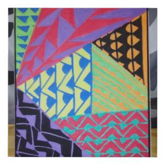 Geometric Maori design Faux Canvas Print