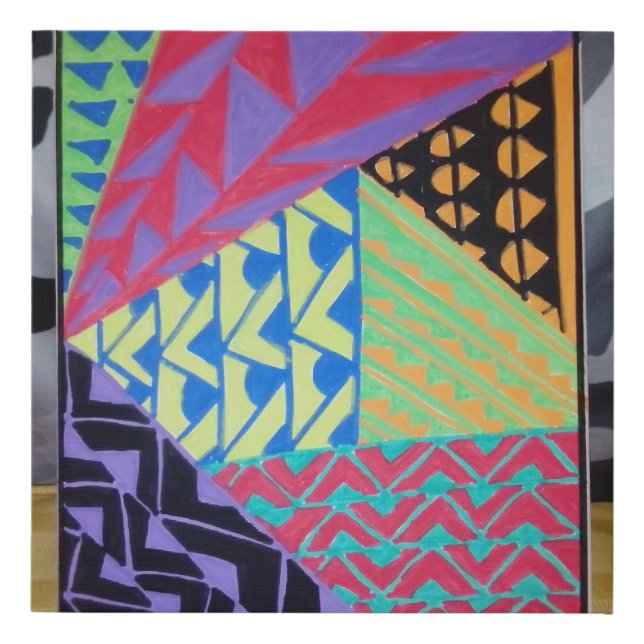 Geometric Maori design Faux Canvas Print (Front)