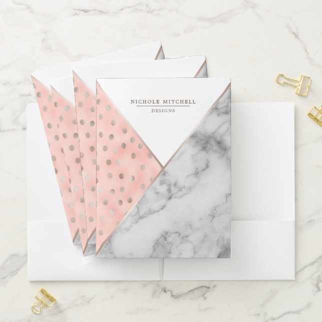 Geometric Marble and Gold Pattern Folder (In Situ)