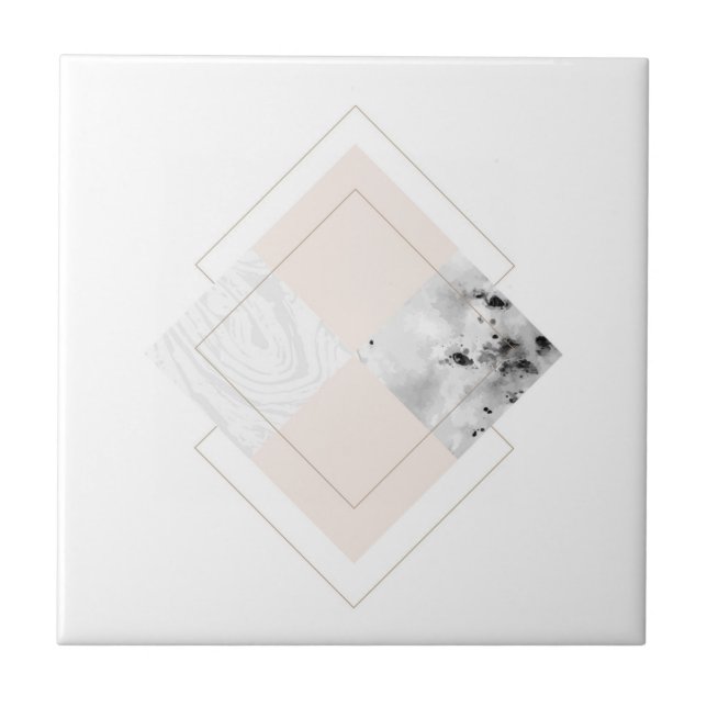 Geometric Marble Design Ceramic Tile (Front)