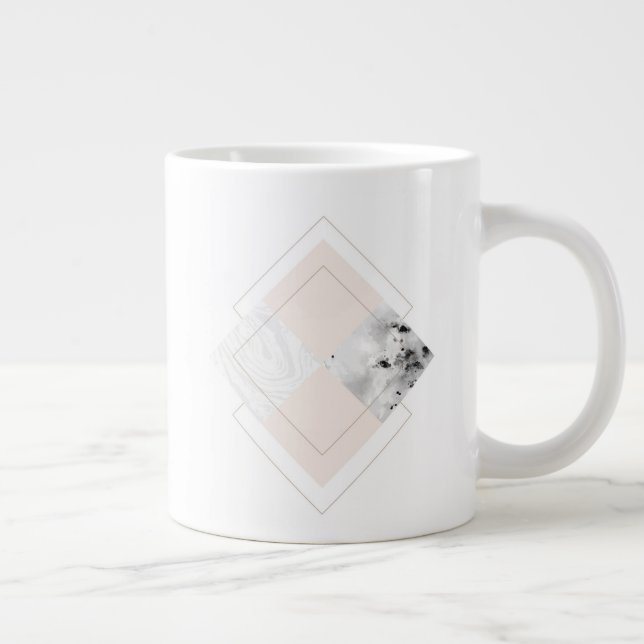 Geometric Marble Design Giant Coffee Mug (Right)