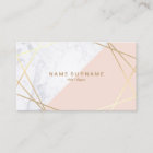 Geometric Marble Gold Light Pink Business Card