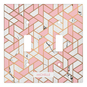 Geometric Marble Pattern Light Switch Cover