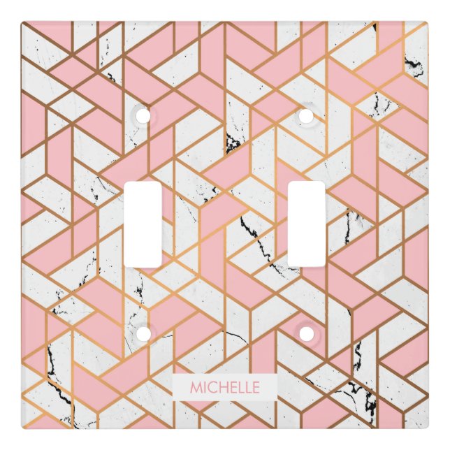 Geometric Marble Pattern Light Switch Cover (Front)