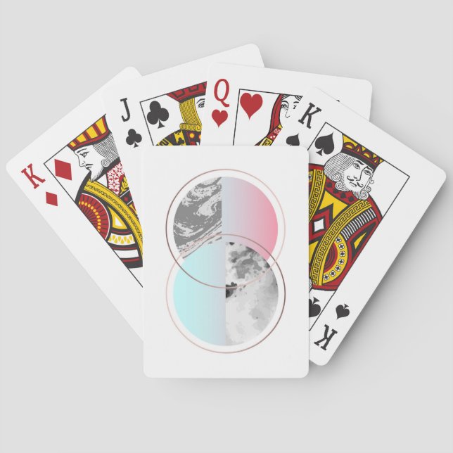 Geometric Marble Scandi Design Poker Cards (Back)