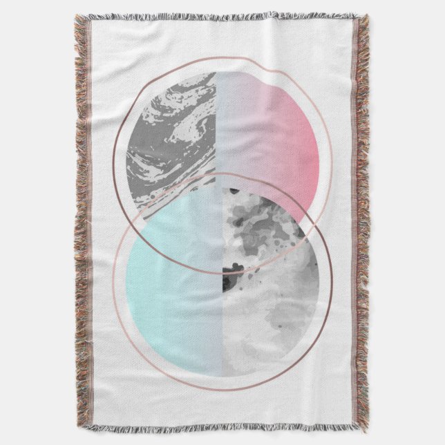 Geometric Marble Scandi Design Throw Blanket (Front Vertical)