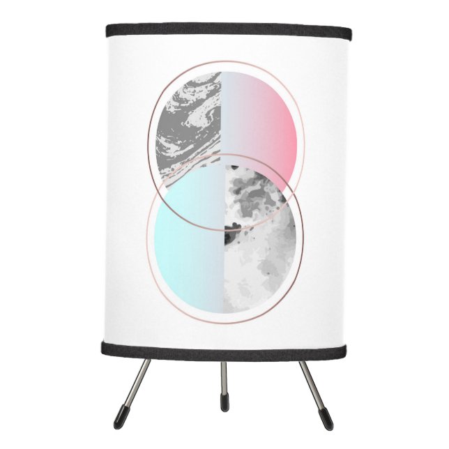 Geometric Marble Scandi Design Tripod Lamp (Front)