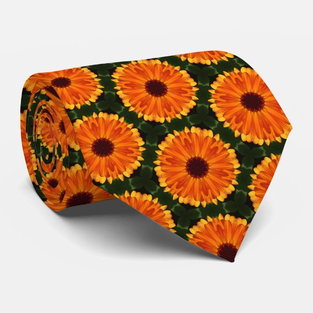 Geometric Marigold 010614(1) Neck Tie (Rolled)