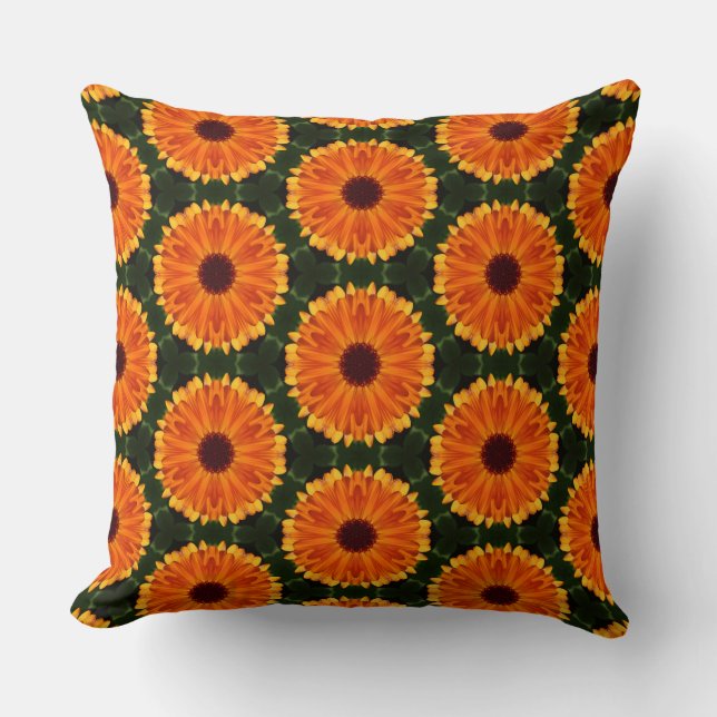 Geometric Marigold 010614(1) Throw Pillow (Front)