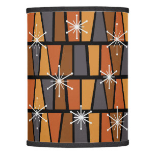 Geometric MCM Abstract Burnt Orange Lamp Shade