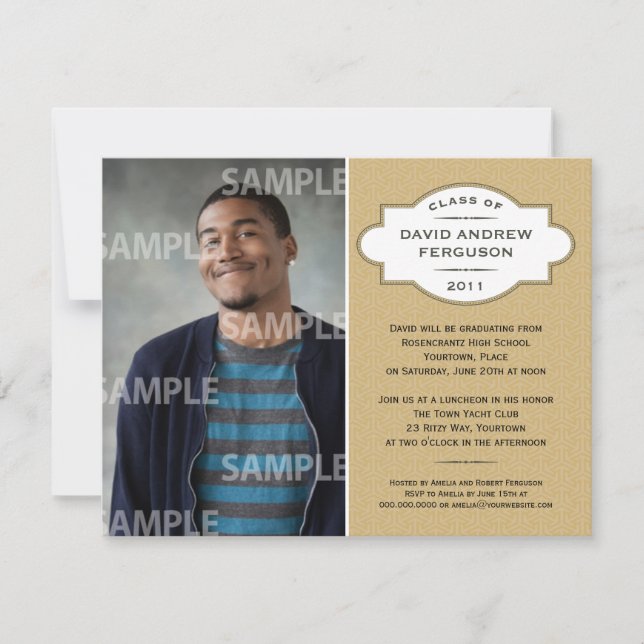 Geometric Medallion Graduation Invitation (Front)