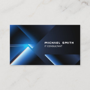 Geometric Metal Chrome Triangles Technology Business Card