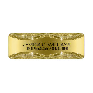 Geometric Metallic Shiny Gold Texture Label