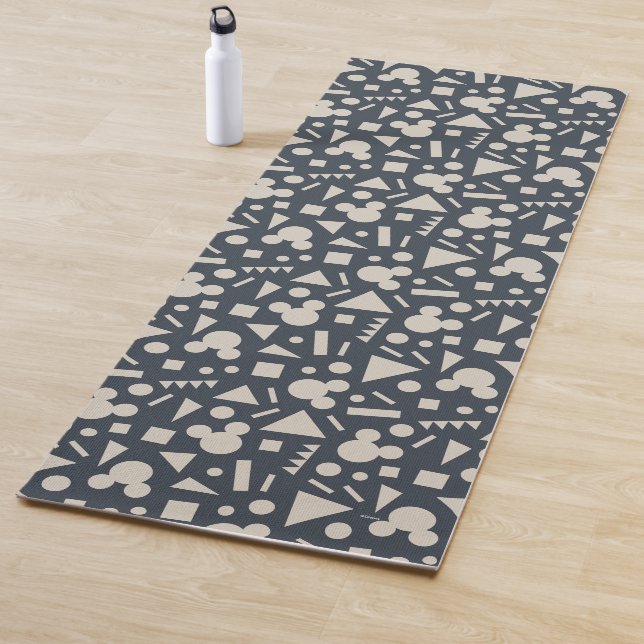 Geometric Mickey Mouse Logo Pattern Yoga Mat (In Situ)