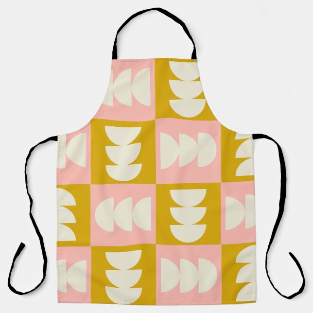 geometric mid century modern and retro style seaml apron (Front)