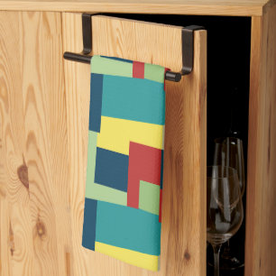 Geometric Mid Century Modern Colorful Pattern Kitchen Towel