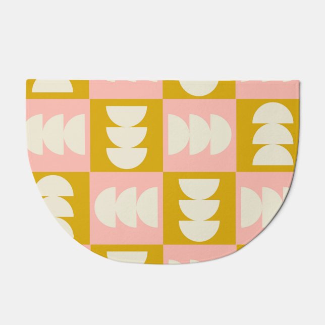 Geometric Mid-Century Modern Retro Pattern Doormat (Front)