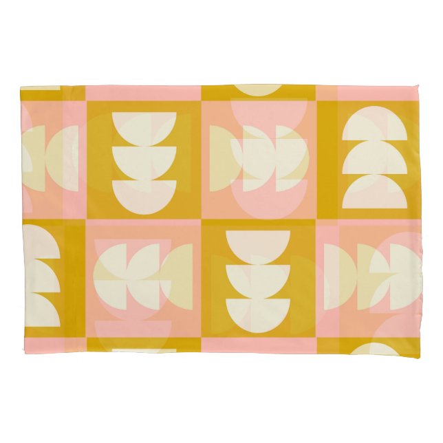Geometric Mid-Century Modern Retro Pattern Pillow Case (Front)