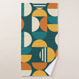 Geometric mid-century modern seamless pattern - 60 bath towel
