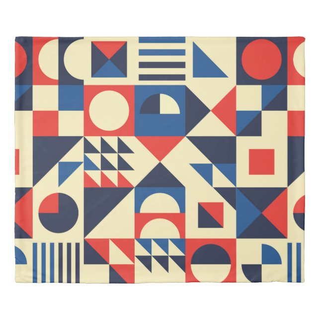 Geometric mid-century modern seamless pattern - 60 duvet cover (Front)
