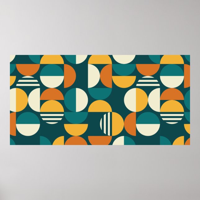 Geometric mid-century modern seamless pattern - 60 poster (Front)