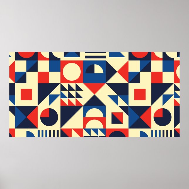 Geometric mid-century modern seamless pattern - 60 poster (Front)