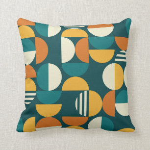Geometric mid-century modern seamless pattern - 60 throw pillow