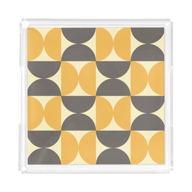 Geometric, mid-century modern style pattern. acrylic tray (Front)