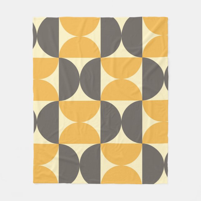 Geometric, mid-century modern style pattern. fleece blanket (Front)