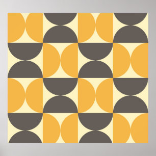 Geometric, mid-century modern style pattern. poster