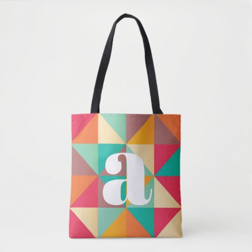 Geometric Mid Century Retro Trendy Colorful Tote Bag