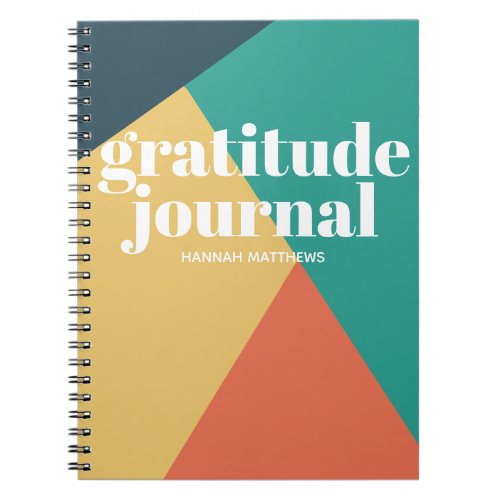 Geometric Mid Century Retro Trendy Gratitude Notebook