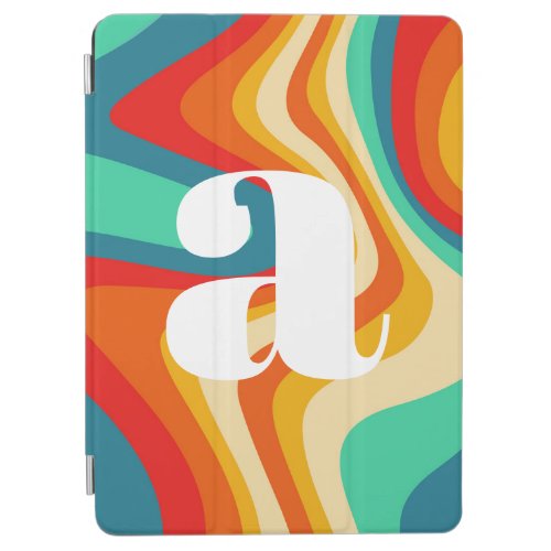 Geometric Mid Century Retro Waves Rainbow Trendy iPad Air Cover