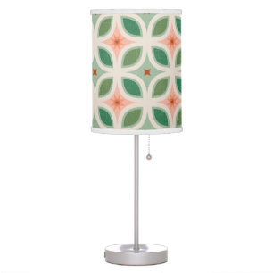 Geometric mid-century tiles green table lamp