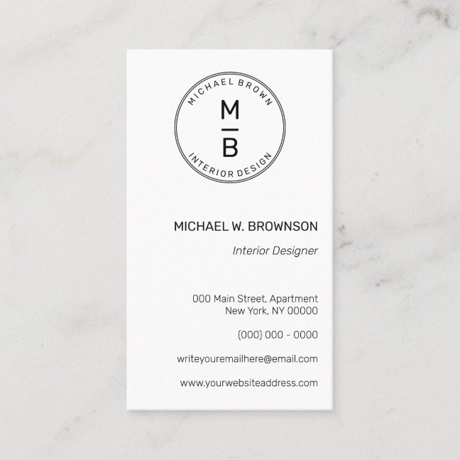 Geometric Minimal Circle Typographic Logo Business Card