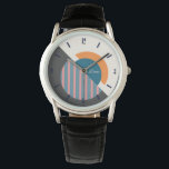 Geometric minimal design with custom name watch<br><div class="desc">This watch has a geometric minimalism graphic vector design in trending colors, The name on this product is a template object and can be changed easily into any other text / name. It is also possible to chose a different font type / font size and / or font color. The...</div>