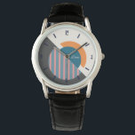 Geometric minimal design with custom name watch<br><div class="desc">This watch has a geometric minimalism graphic vector design in trending colors, The name on this product is a template object and can be changed easily into any other text / name. It is also possible to chose a different font type / font size and / or font color. The...</div>