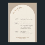 Geometric Minimal Sand Arch Wedding Timeline Program<br><div class="desc">Geometric Minimal Sand Arch Wedding Timeline Program in neutral colors. This Wedding Timeline features your wedding program and additional information on the back. Use the design tool to drag and drop all text boxes and delete what you don't need.</div>