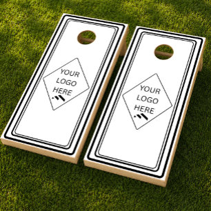 Geometric Minimalist Company Logo Custom Design Cornhole Set
