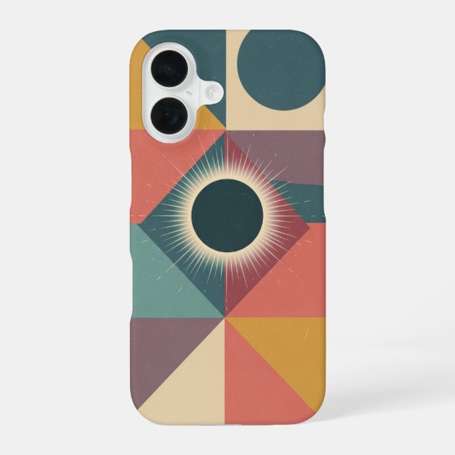Geometric Minimalist Eclipse iPhone Case (Back)