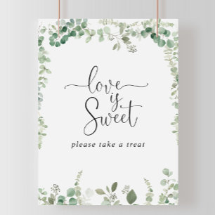 Geometric Minimalist Eucalyptus Love Is Sweet Sign
