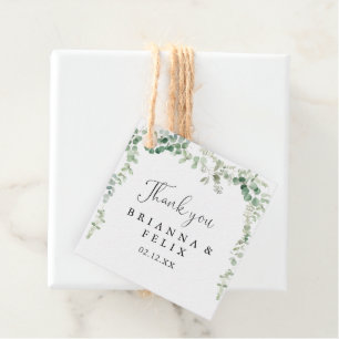 Geometric Minimalist Eucalyptus Wedding Favor Tags