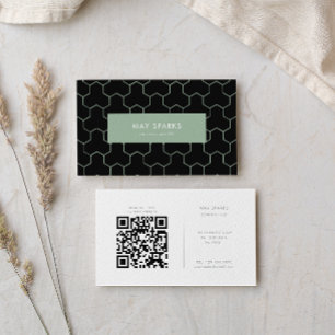 Geometric Minimalist Green Financial Advisor  Business Card