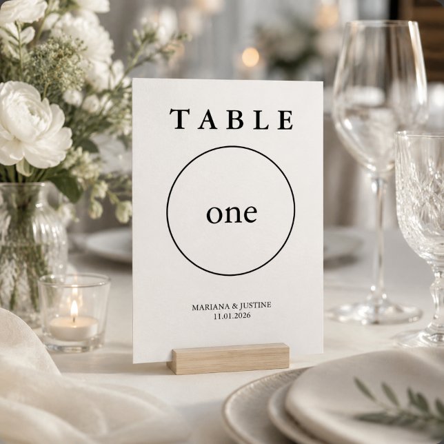 Geometric Minimalist Winter Wedding Table Number  (Editorial Minimalist Winter Wedding Geometric Table Number)