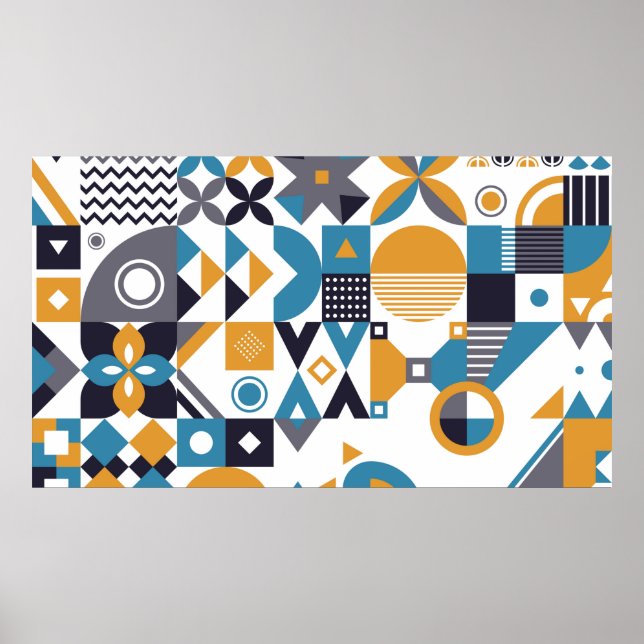 Geometric minimalistic pattern. Abstract designpat Poster (Front)