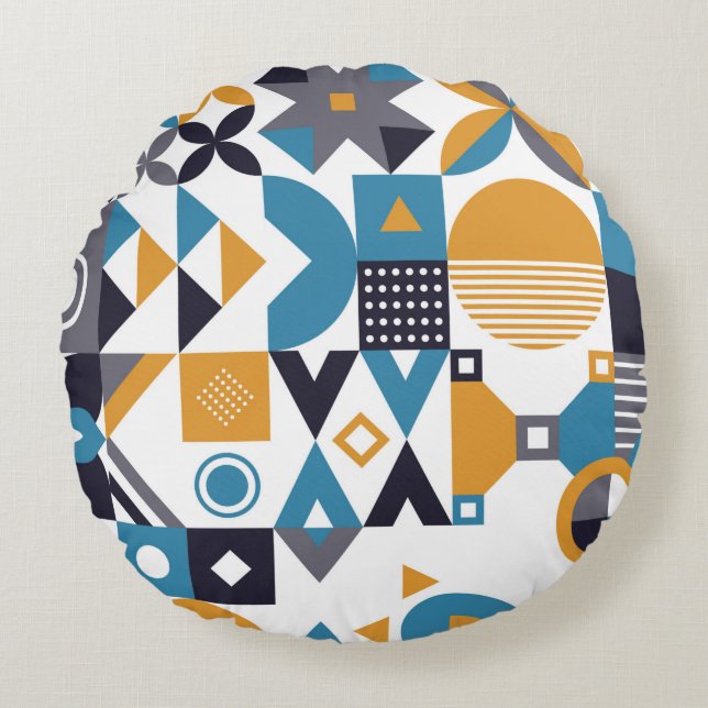 Geometric minimalistic pattern. Abstract designpat Round Pillow (Front)