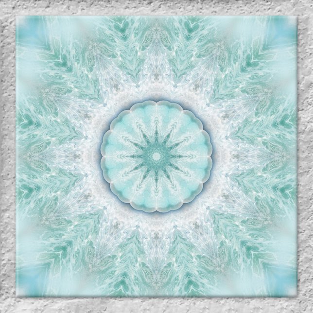 Geometric Mint Aqua Sea Star Bathroom Tile (Ceramic tile featuring a dreamy geometric star design based on images of the beach and ocean)
