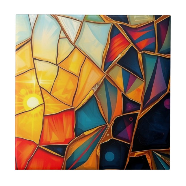 Geometric Mirror B Ceramic Tile (Front)