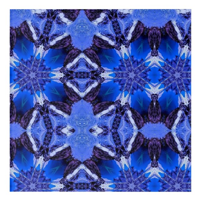 Geometric mirror blue navy wall art acrylic (Front)