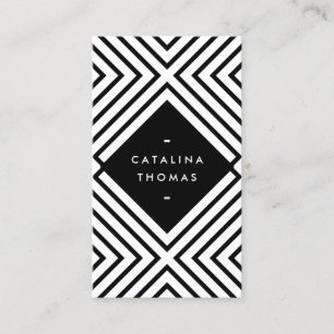 Geometric Mod Bold Black and White Pattern Business Card